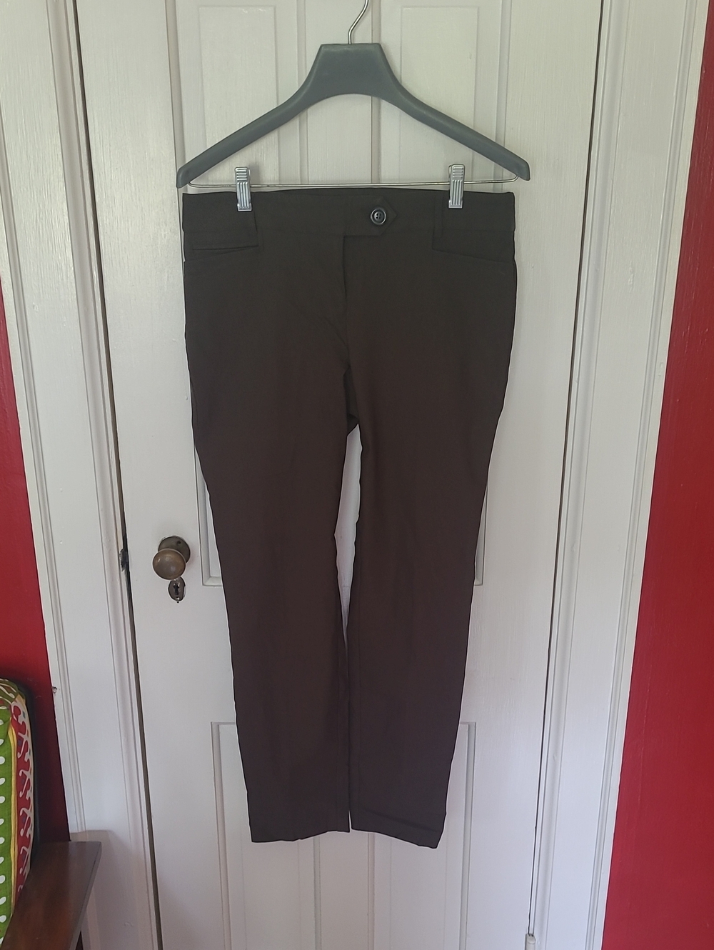 Soho Women's Olive Green Stretch Skinny-Leg Dress Pants, Size 6